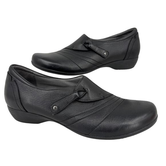 Dansko Franny Loafer Womens Size EU 42 Black Leather Adjustable Slip On - Picture 1 of 10